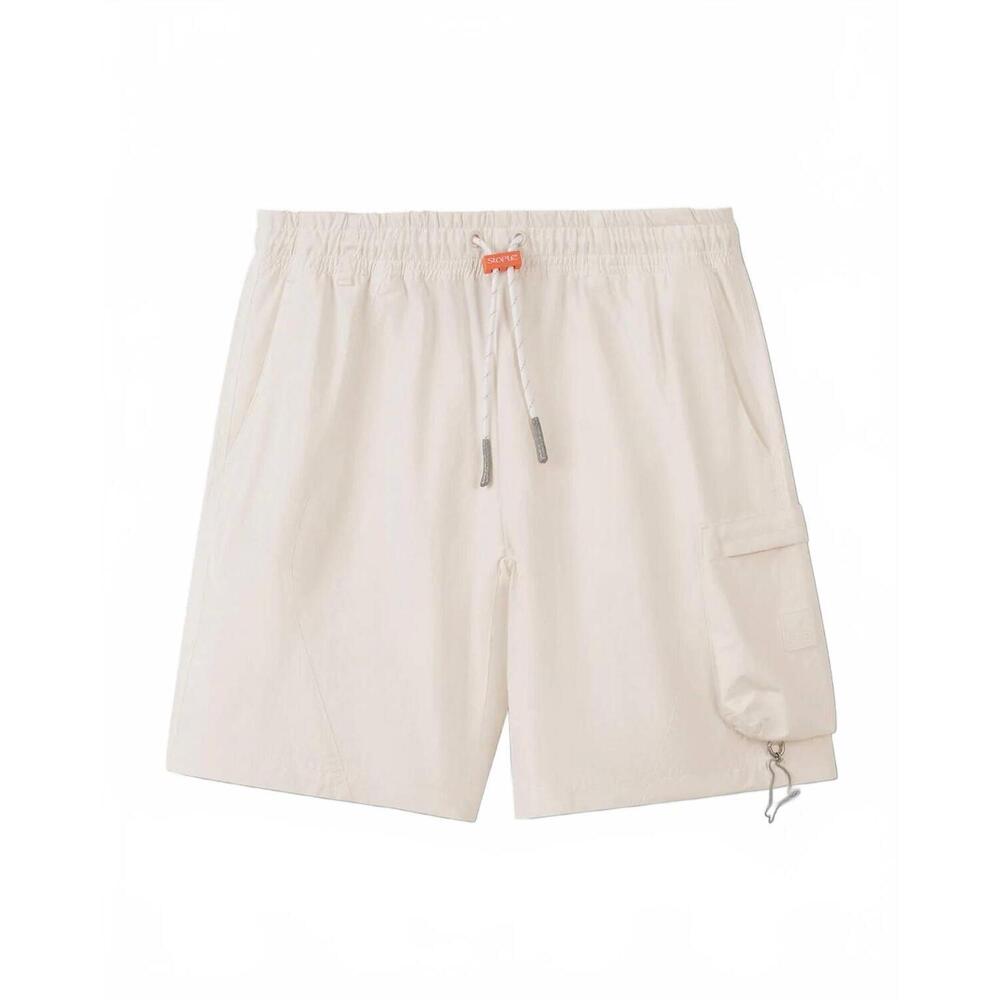 NEW STAPLE men's nylon taslan cargo shorts in cream
